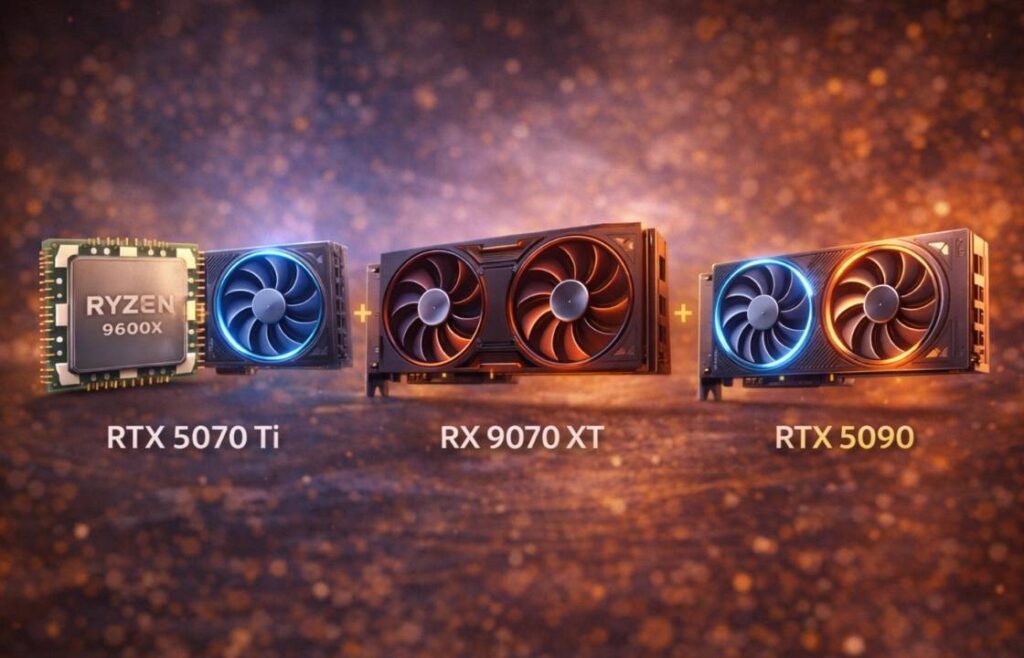 Comparison of high-end 4K CPU and GPU pairings showing balanced, high-performance options for modern gaming builds